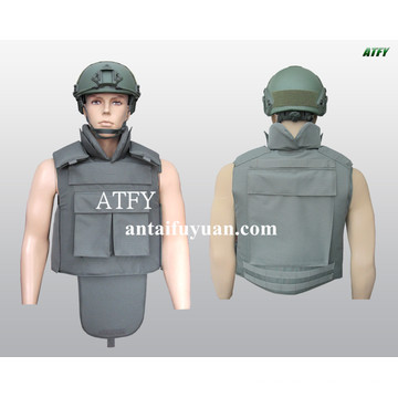 Chaleco antibalas militar contra balas de 9 mm.